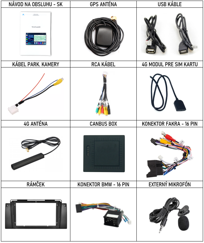 SK Prislusenstvo pre autorádio Everest n pre BMW E39 X5 E53 s CarPlay AndroidAuto - evtech.sk
